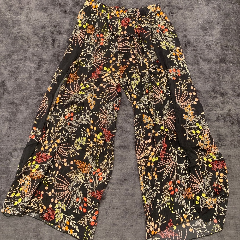 Johnny Was wide leg pants,  floral print